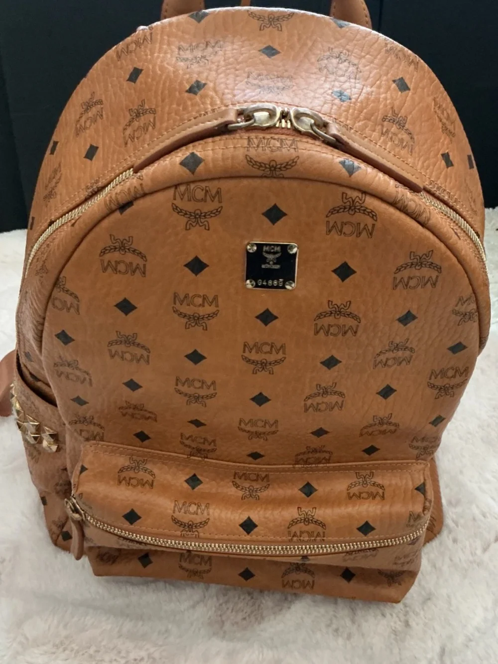 MCM GM MONOGRAM COGNAC CANVAS BACKPACK LIMITED ED.